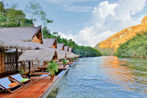 River raft accommodation in Kanchanaburi