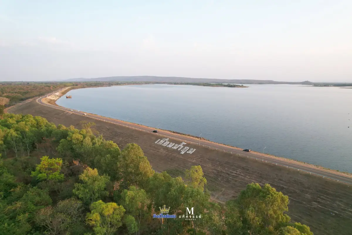 Nam Oon Dam reservoir and Phu Phan mountain scenery in Sakon Nakhon