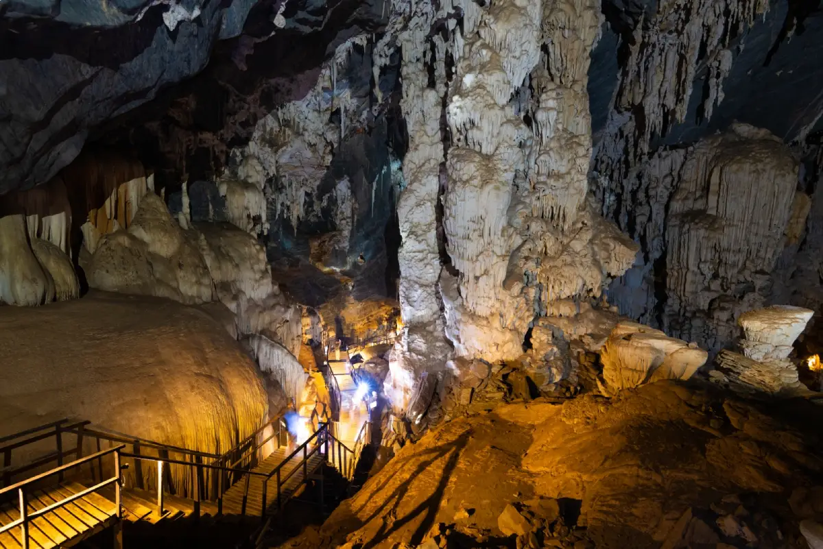 Phu Pha Phet Cave in Satun Province, a vast limestone cave with spectacular stalactites and stalagmites