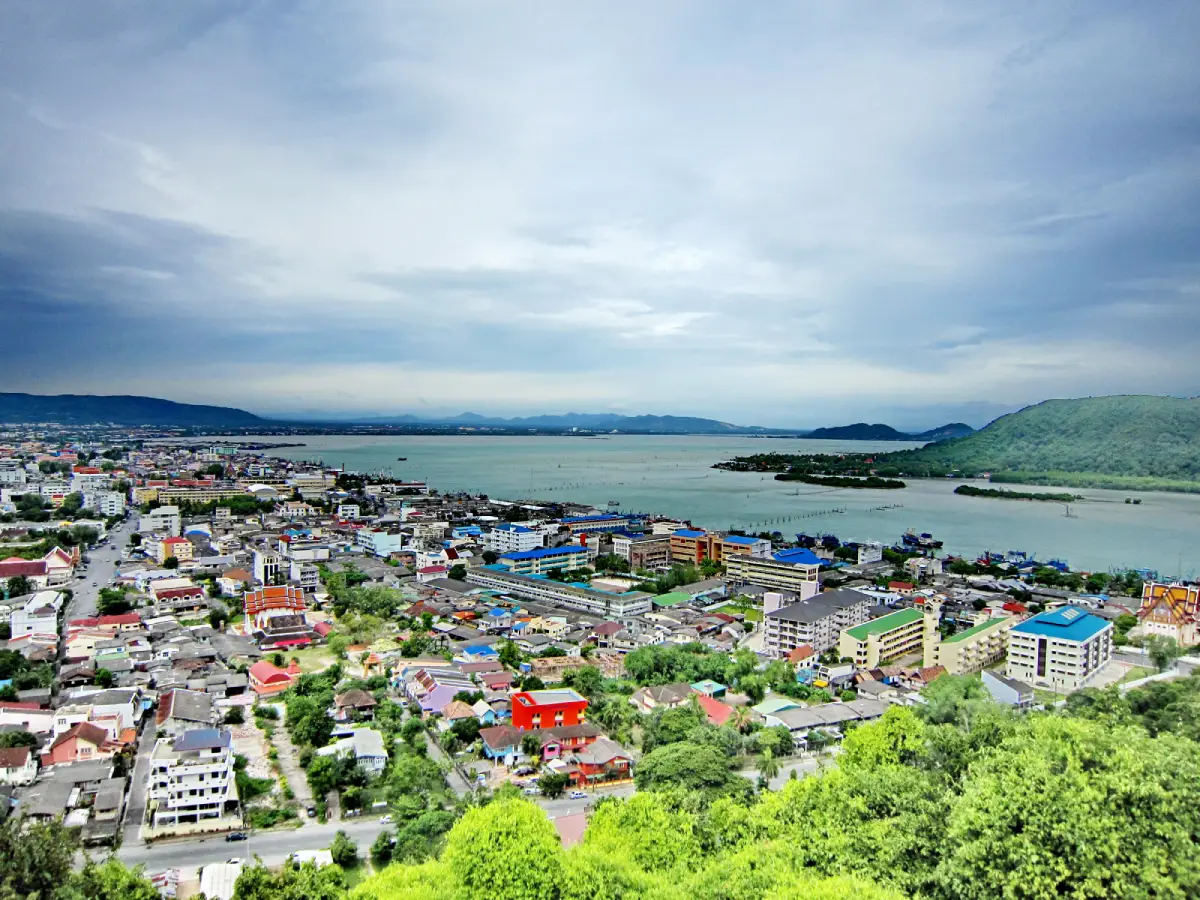 Khao Tang Kuan in Songkhla, a hilltop viewpoint overlooking the city and Gulf of Thailand