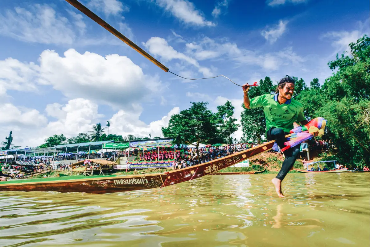 Traditional Boat Race Parade Lang Suan Chumphon