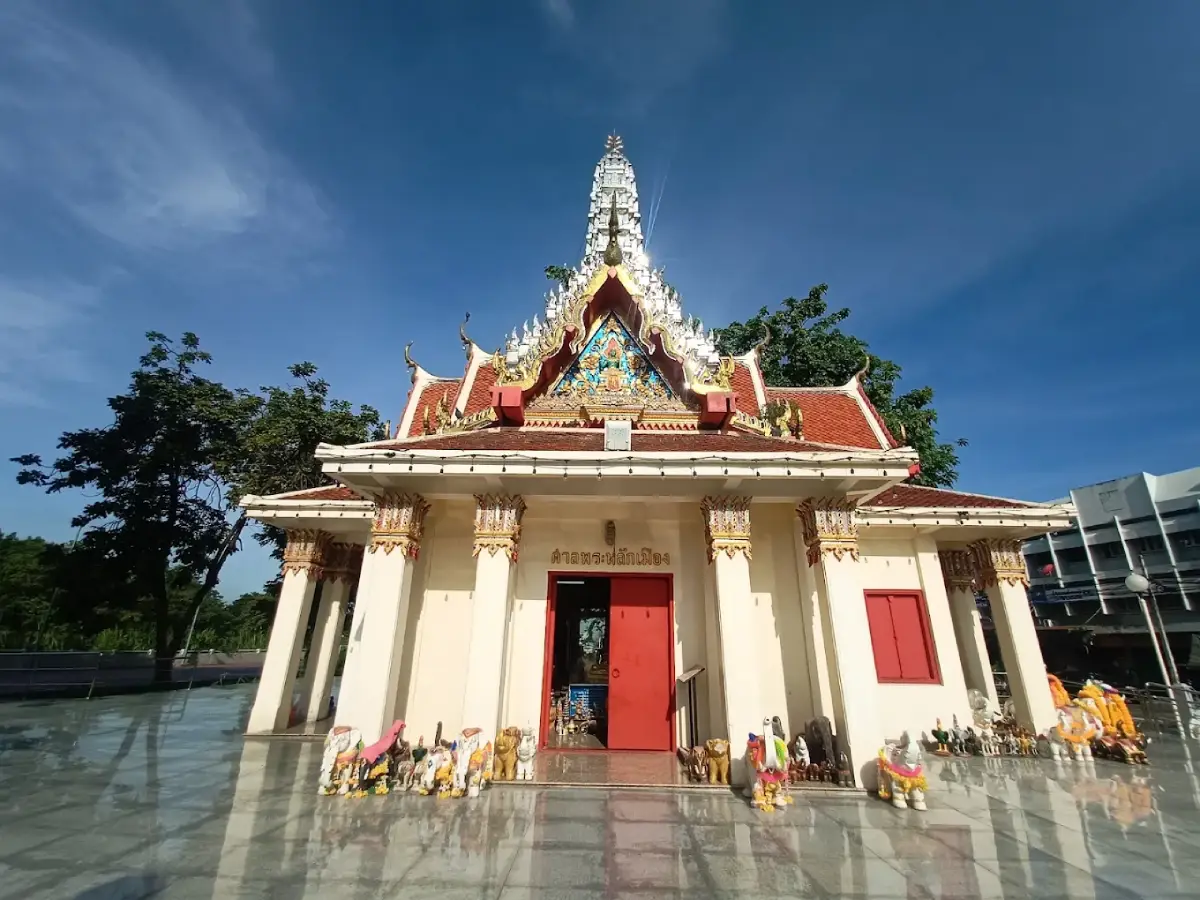 Prachin Buri City Pillar Shrine beside Prachin Buri River