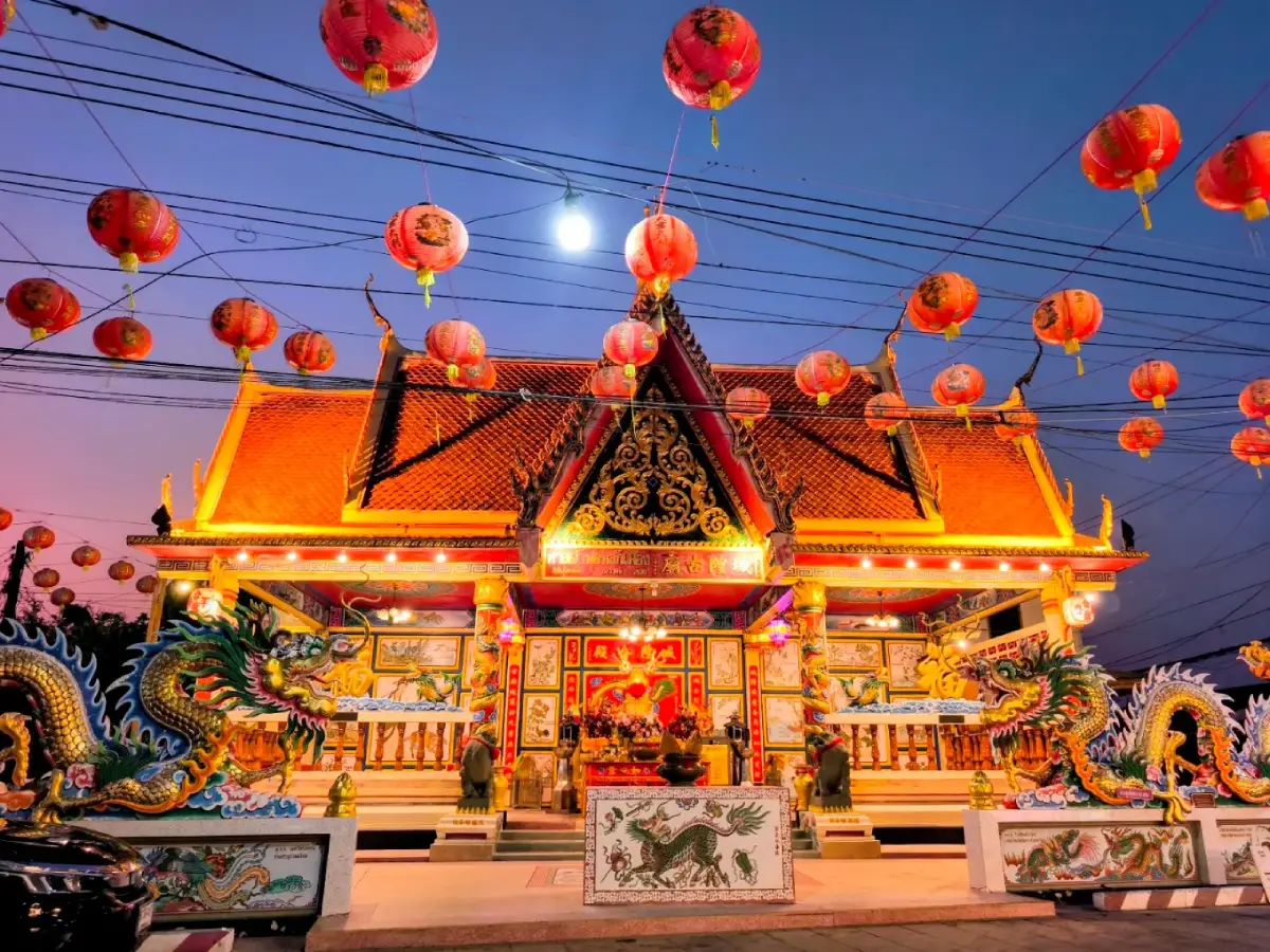 Yasothon City Pillar Shrine with Thai Chinese and Lao architectural traditions