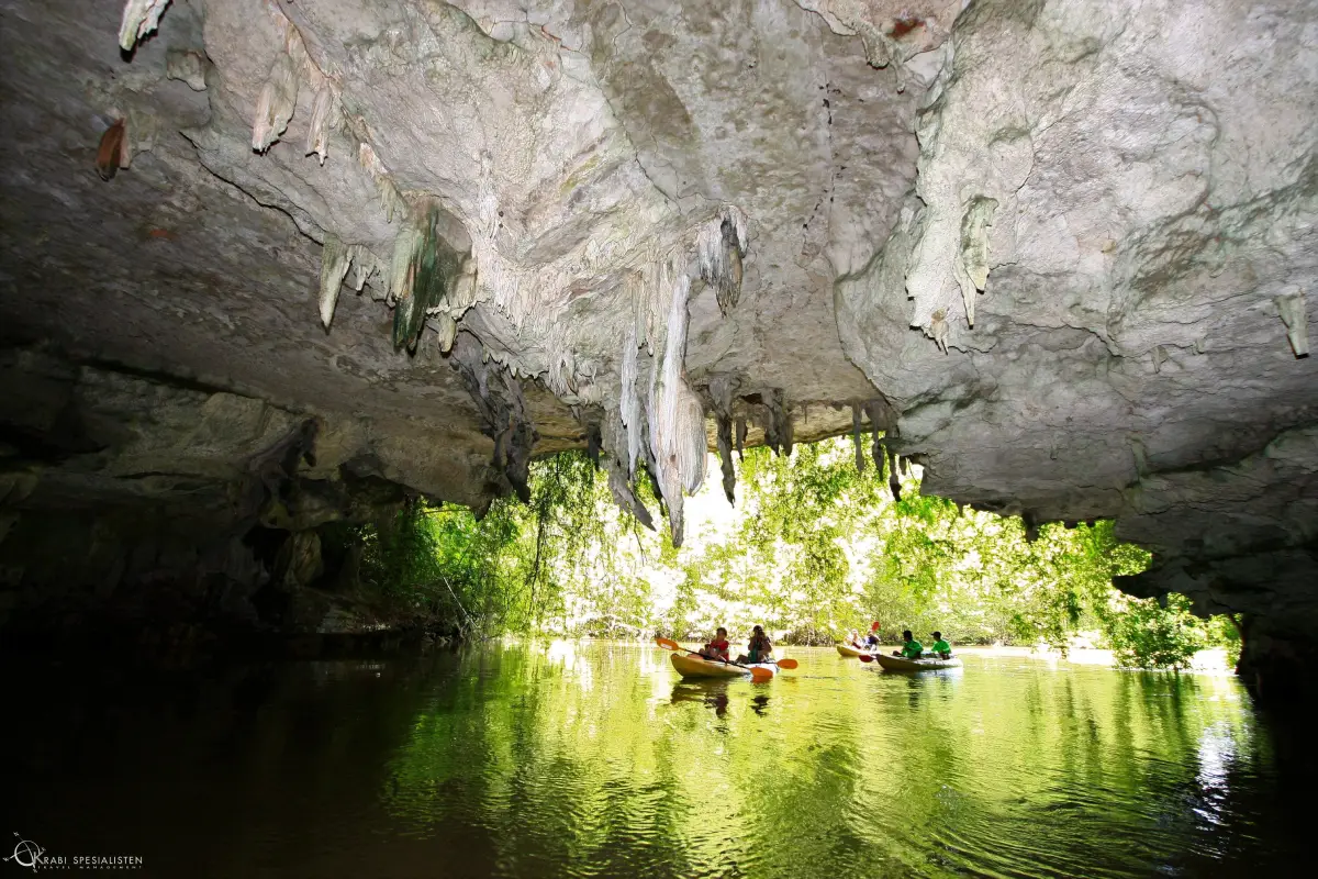 Tham Lod and Phi Hua To Cave in Krabi, featuring prehistoric cave paintings and mangrove waterways around Ban Bo Tho