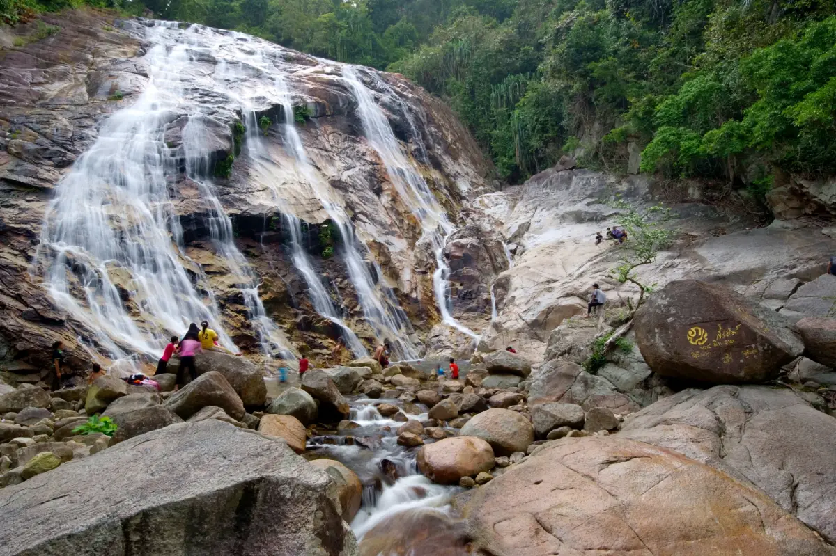 Pajo Babi Waterfall in Narathiwat, a natural waterfall surrounded by lush tropical forest