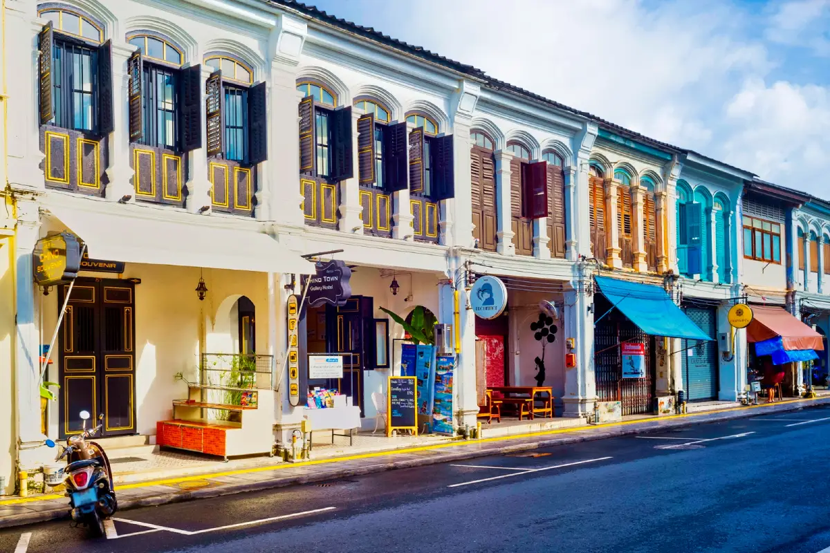 Phuket Old Town and its historic Sino-Portuguese buildings in Phuket Province
