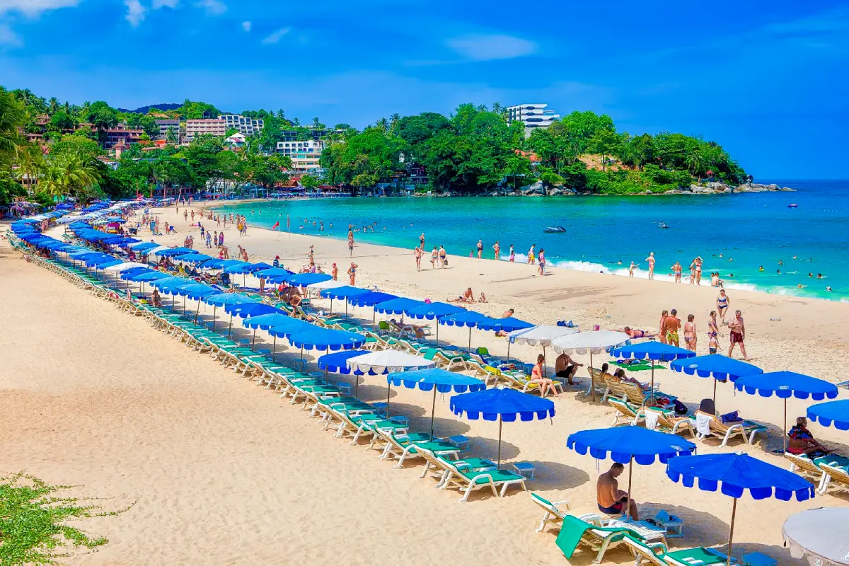 Kata Beach in Phuket, a sandy beach with clear water along the Andaman coast