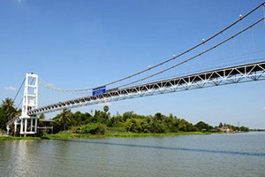 Suspension bridge crossing the Tha Chin River